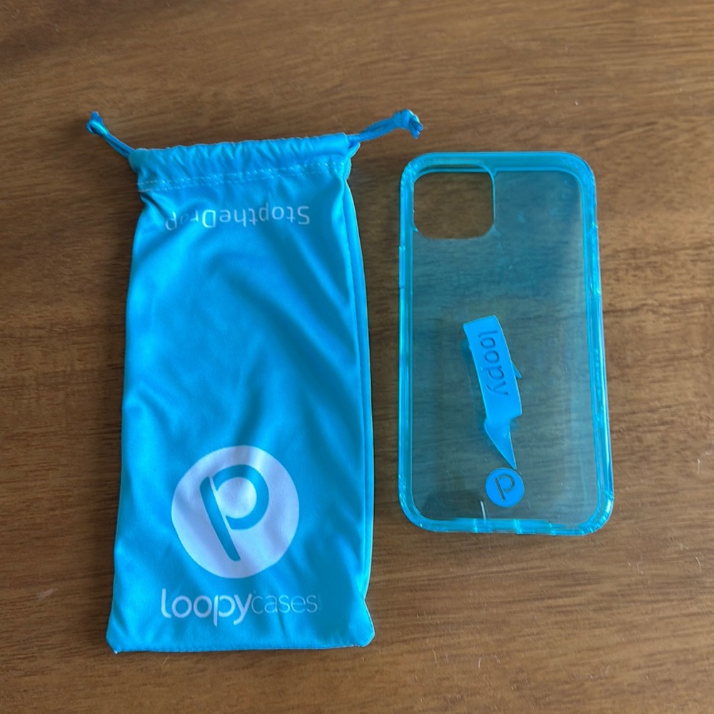 See through blue loopy case